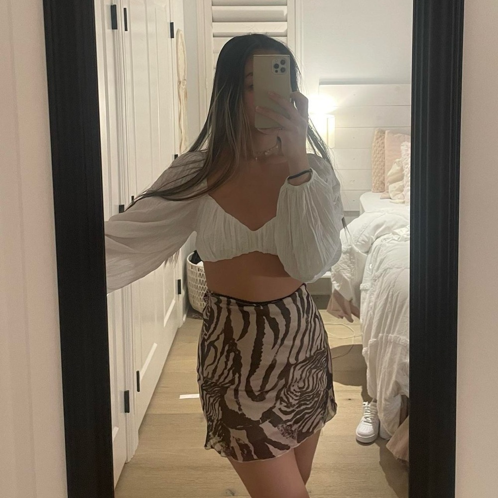 Princess Polly Stripe Mesh Skirt - zebra print